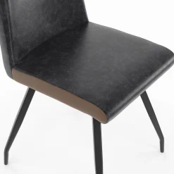 Chaises grises liseré marron pieds araignée pour salle à manger