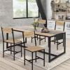 Chaises industrielles bois et métal : lot de 4
