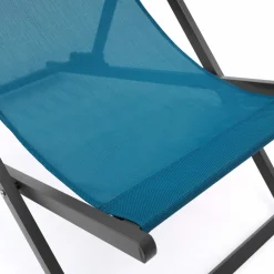 Chaises longues bleu canard pliables
