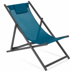 Chaises longues bleu canard pliables