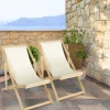 Chaises longues pliables 4 positions écrue
