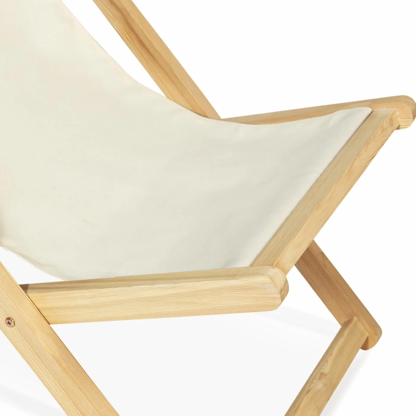Chaises longues pliables 4 positions écrue