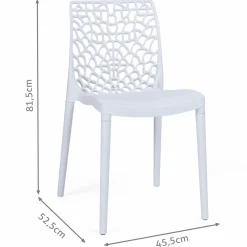 Chaises nid d'abeille blanc : lot de 6