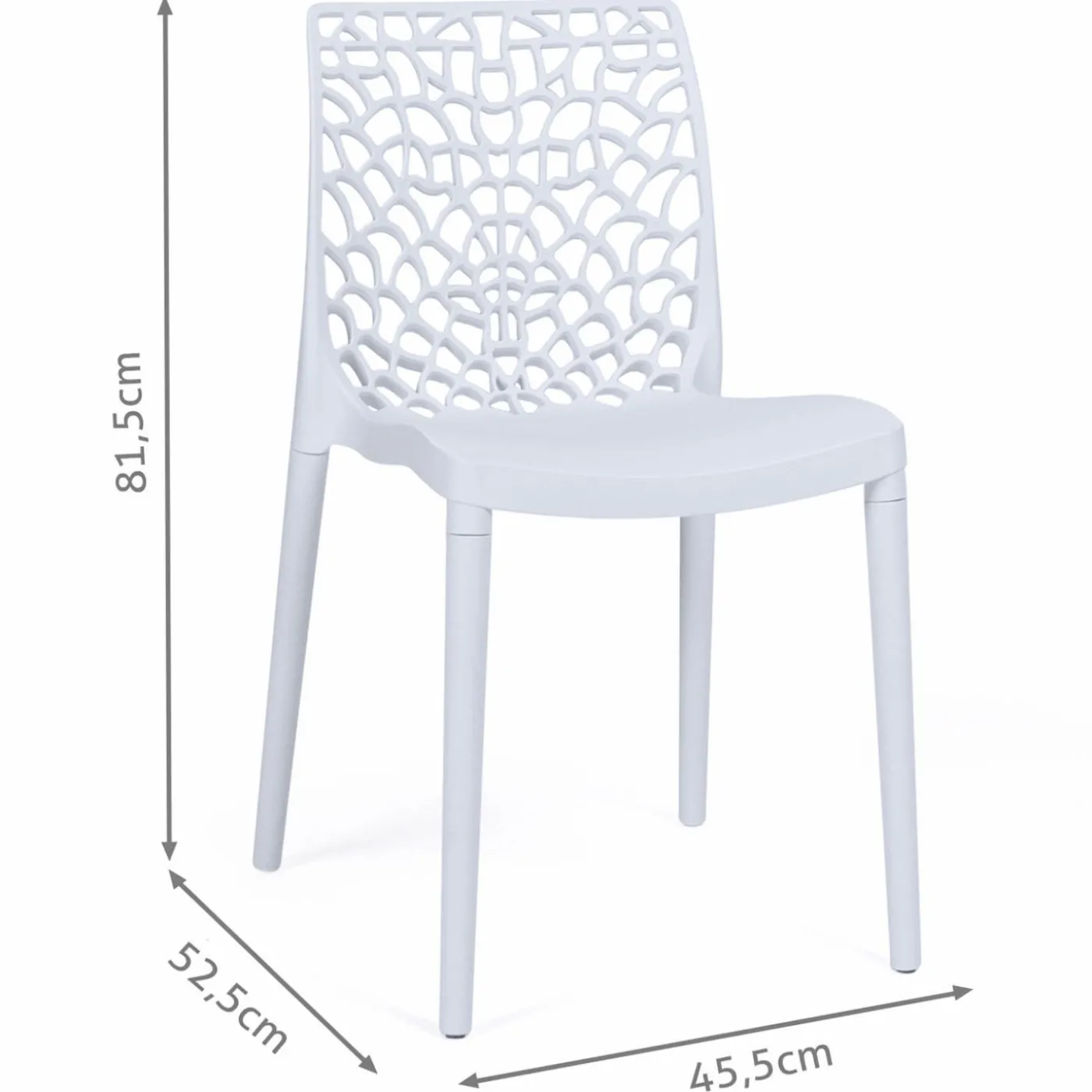 Chaises nid d'abeille blanc : lot de 6