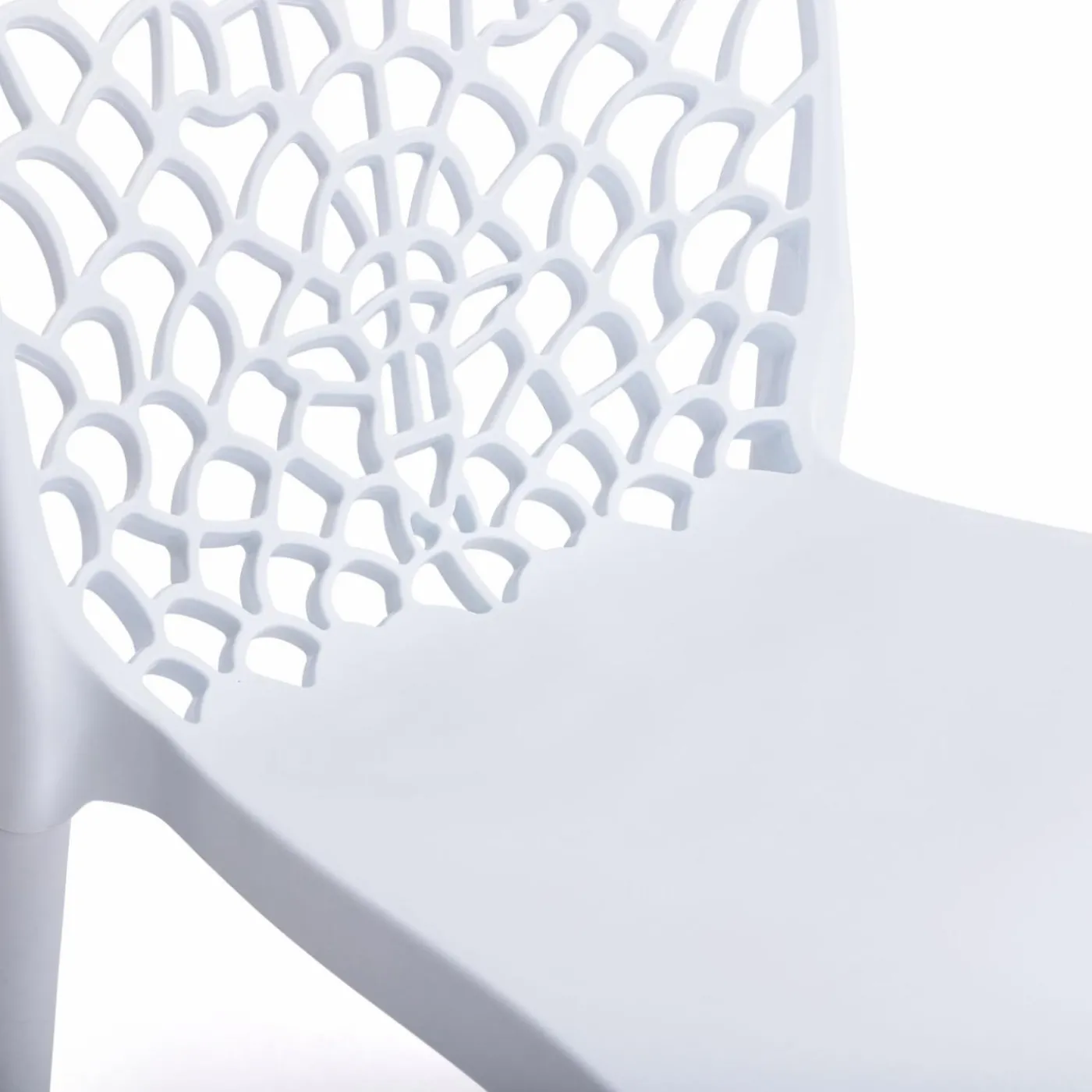 Chaises nid d'abeille blanc : lot de 6