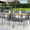 Chaises nid d'abeille gris anthracite : lot de 6