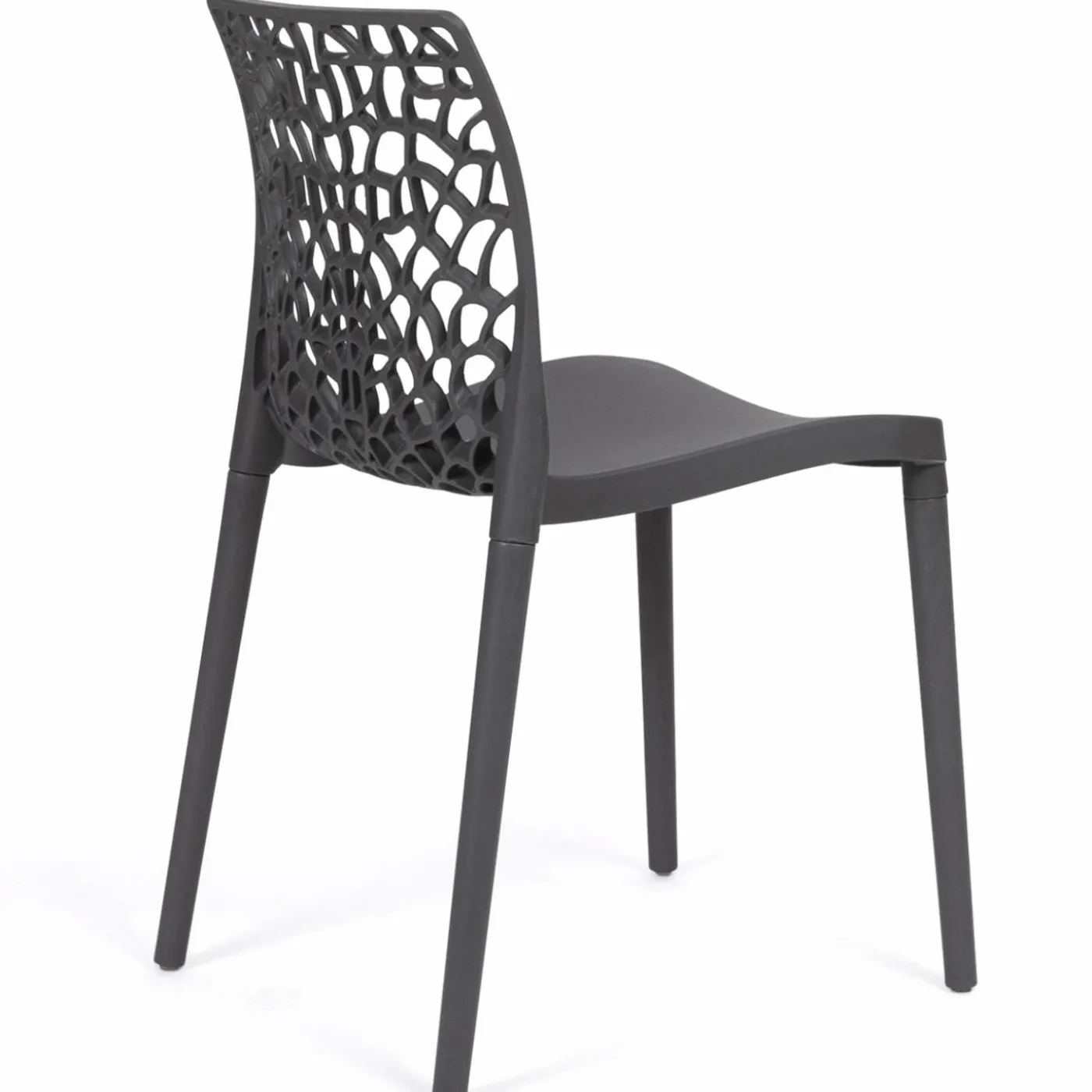 Chaises nid d'abeille gris anthracite : lot de 6
