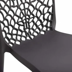 Chaises nid d'abeille gris anthracite : lot de 6