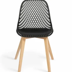 Chaises noir, gris clair, blanc et jaune