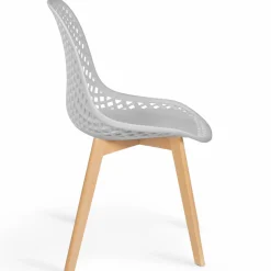 Chaises noir, gris clair, blanc et jaune