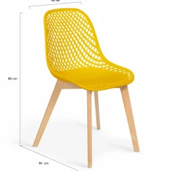Chaises noir, gris clair, blanc et jaune