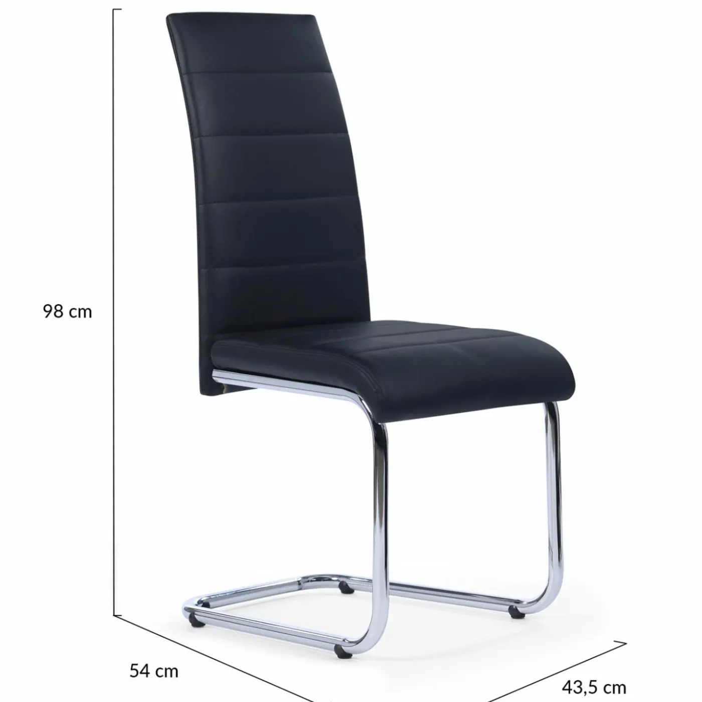 Chaises noires design pour salle à manger MIA