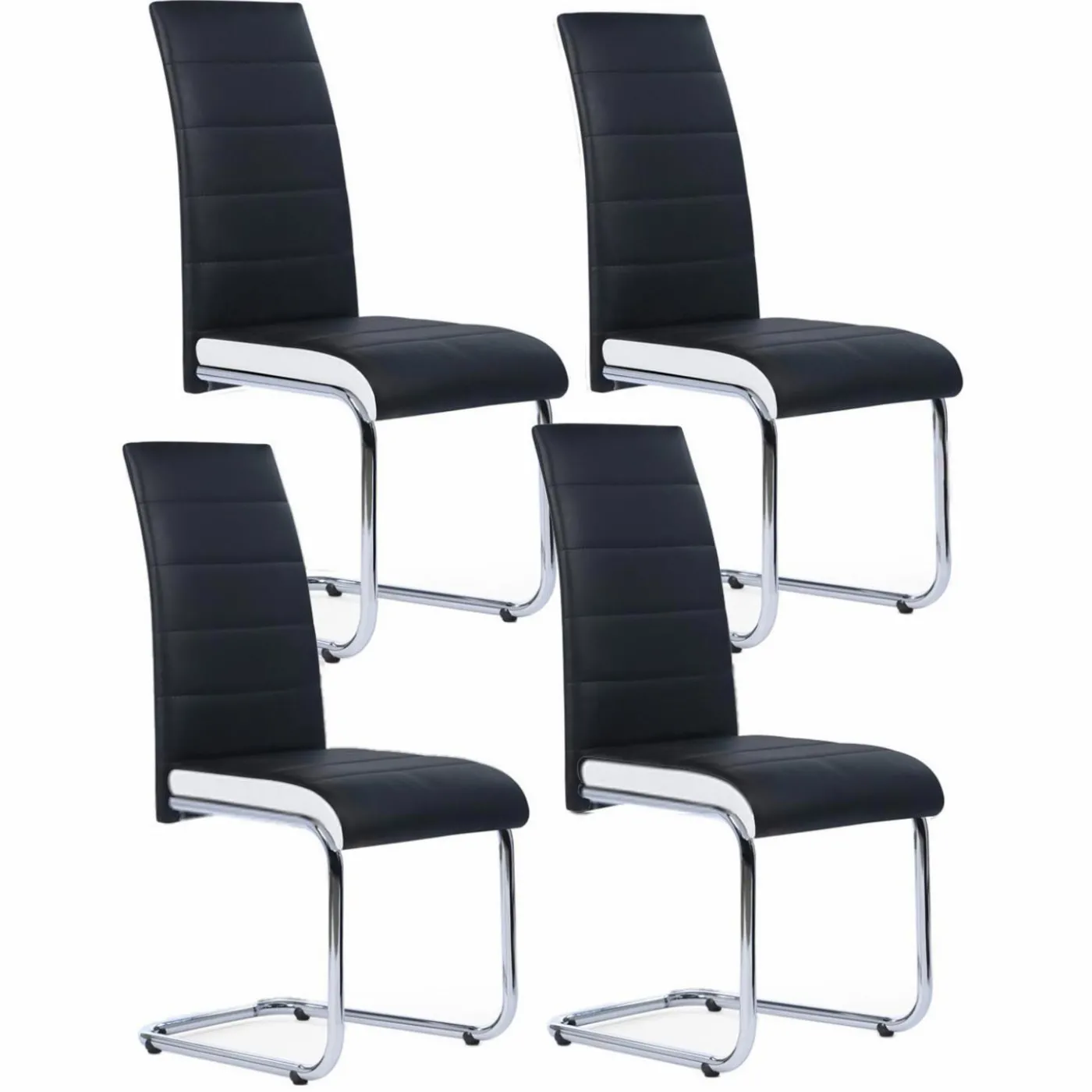 Chaises noires et blanches design pour salle à manger MIA