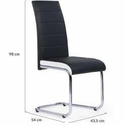 Chaises noires et blanches design pour salle à manger MIA