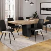 Chaises noires liseré blanc pieds araignée pour salle à manger