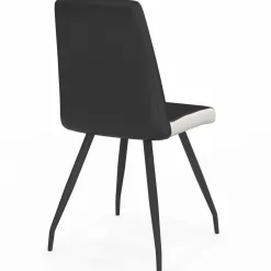 Chaises noires liseré blanc pieds araignée pour salle à manger