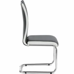 Chaises pieds métal chromé blanches et grises