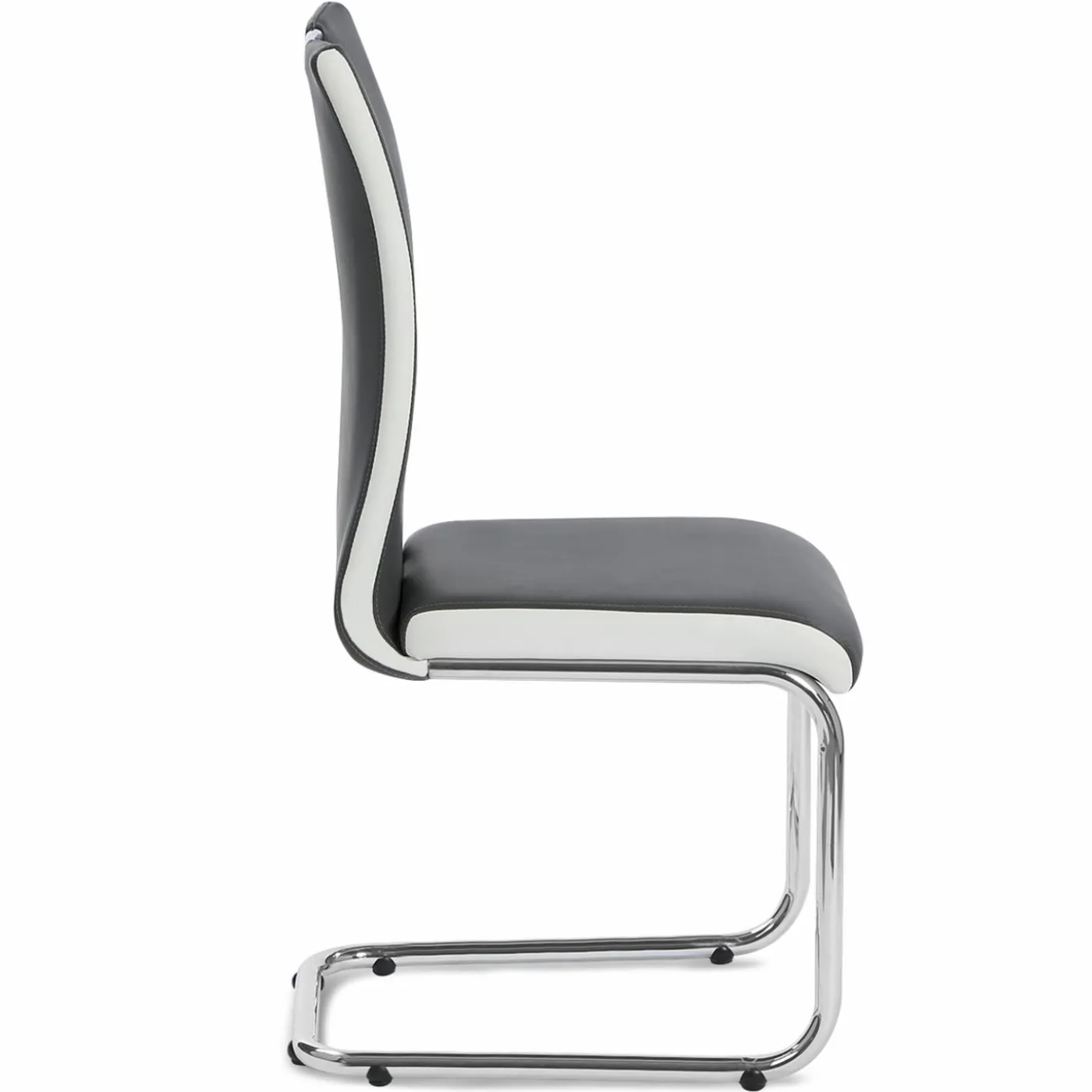 Chaises pieds métal chromé blanches et grises