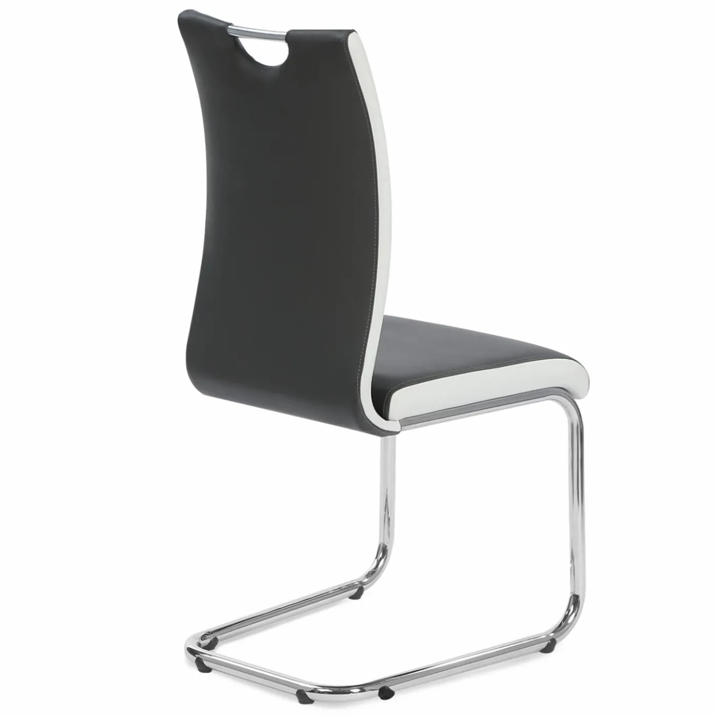 Chaises pieds métal chromé blanches et grises