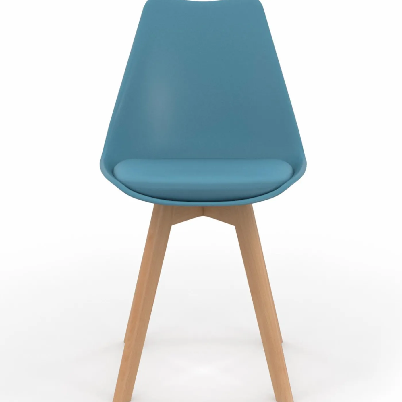 Chaises scandinaves 4 couleurs : pastel rose x2, blanc x2, gris clair x2 et bleu x2