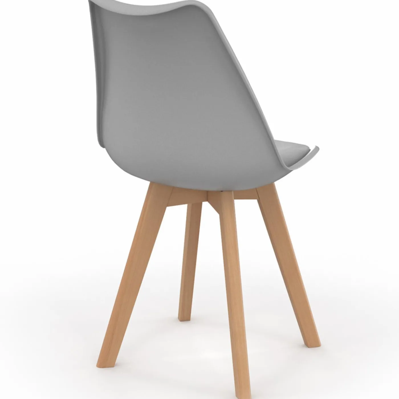Chaises scandinaves 4 couleurs : pastel rose x2, blanc x2, gris clair x2 et bleu x2