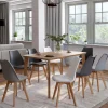 Chaises scandinaves 4 couleurs : blanc x2, gris clair x2, gris foncé x2 et noir x2