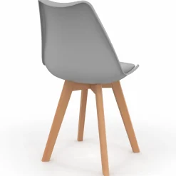 Chaises scandinaves 4 couleurs : blanc x2, gris clair x2, gris foncé x2 et noir x2
