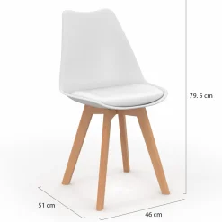 Chaises scandinaves 4 couleurs : pastel rose, blanc, gris clair et bleu