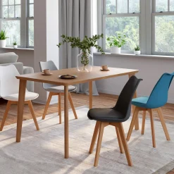 Chaises scandinaves 4 couleurs : gris foncé, gris clair, blanc et bleu