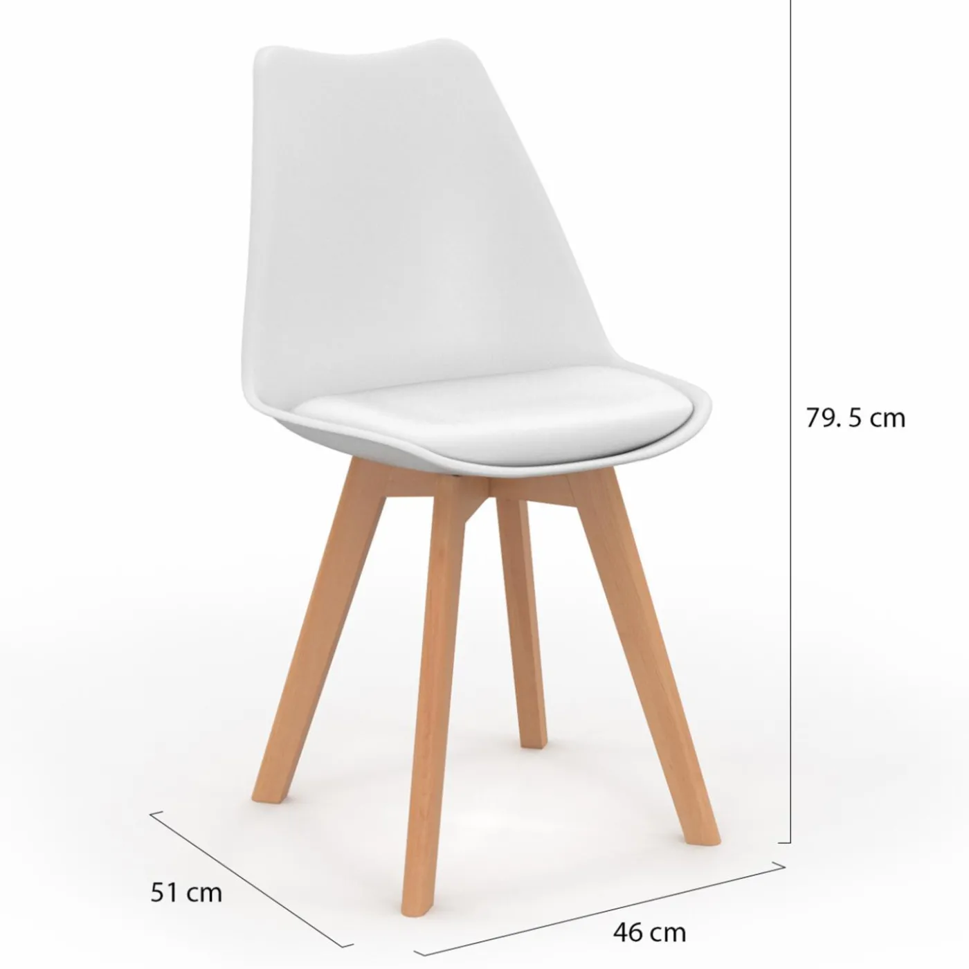 Chaises scandinaves 4 couleurs : gris foncé, gris clair, blanc et bleu