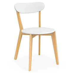 Chaises scandinaves bicolores blanc et bois