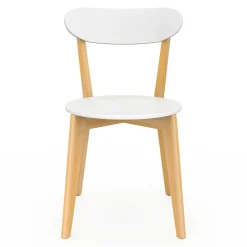 Chaises scandinaves bicolores blanc et bois