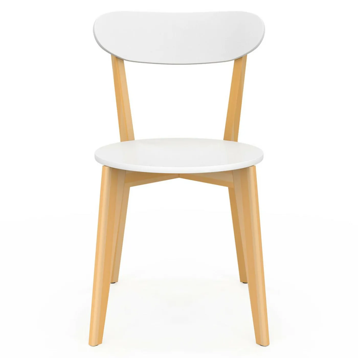 Chaises scandinaves bicolores blanc et bois