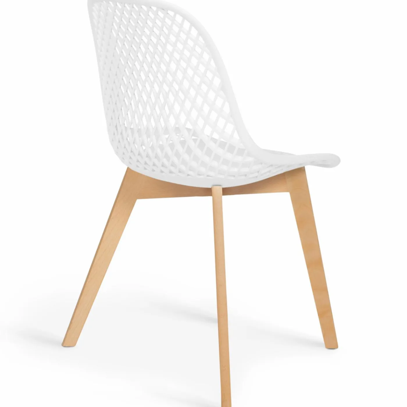 Chaises scandinaves blanches x6 avec dossier ajouré