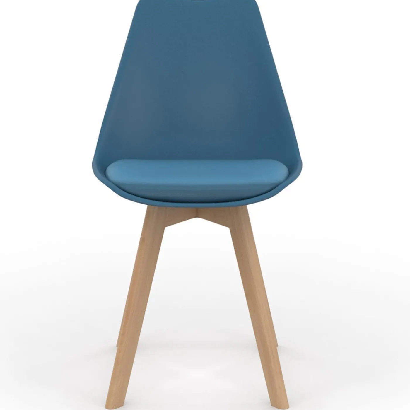 Chaises scandinaves bleu canard et blanc
