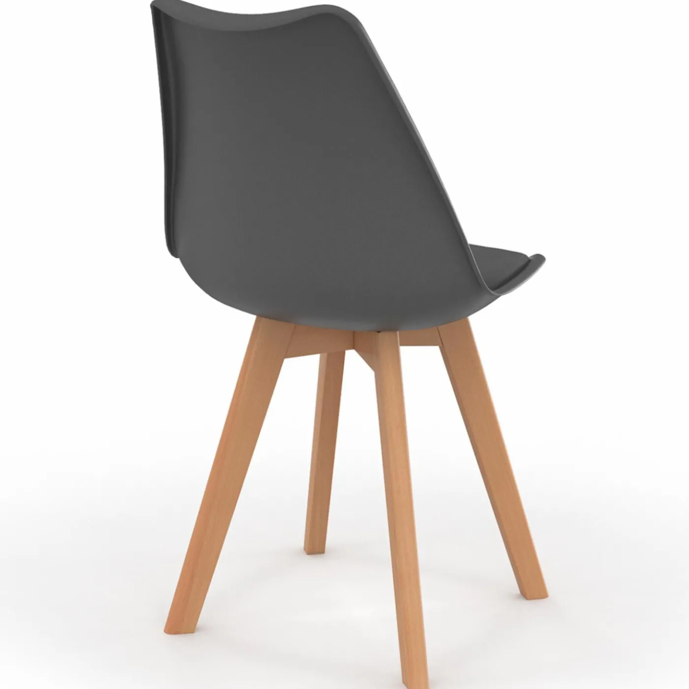 Chaises scandinaves grises avec coussin