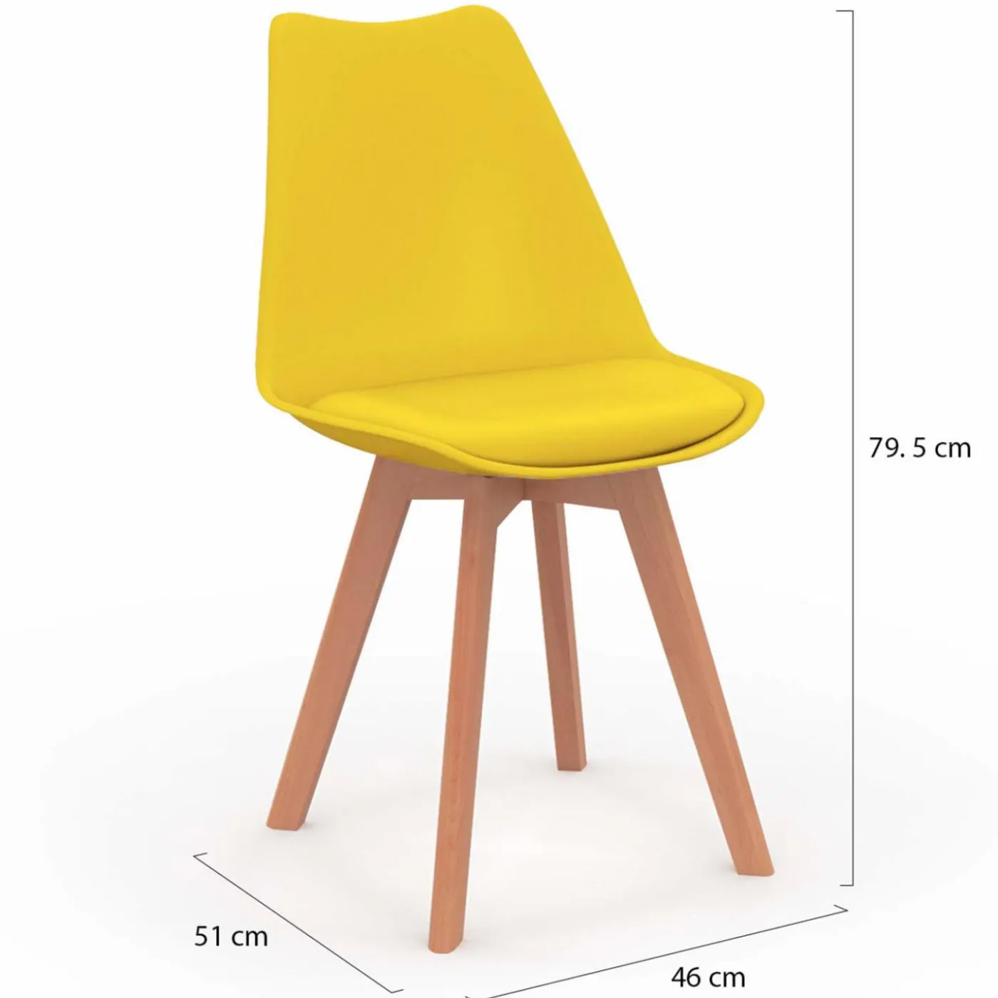 Chaises scandinaves mix color grises, blanches et jaunes