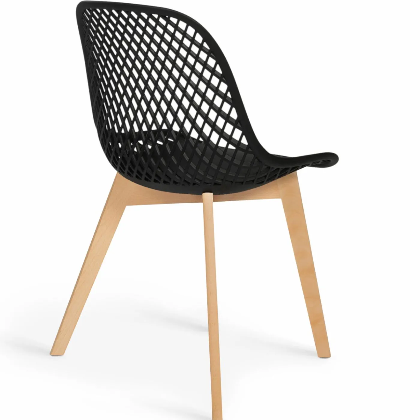 Chaises scandinaves noires x6 avec dossier ajouré
