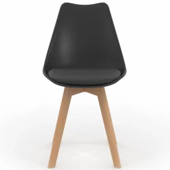 Chaises scandinaves noires avec coussin
