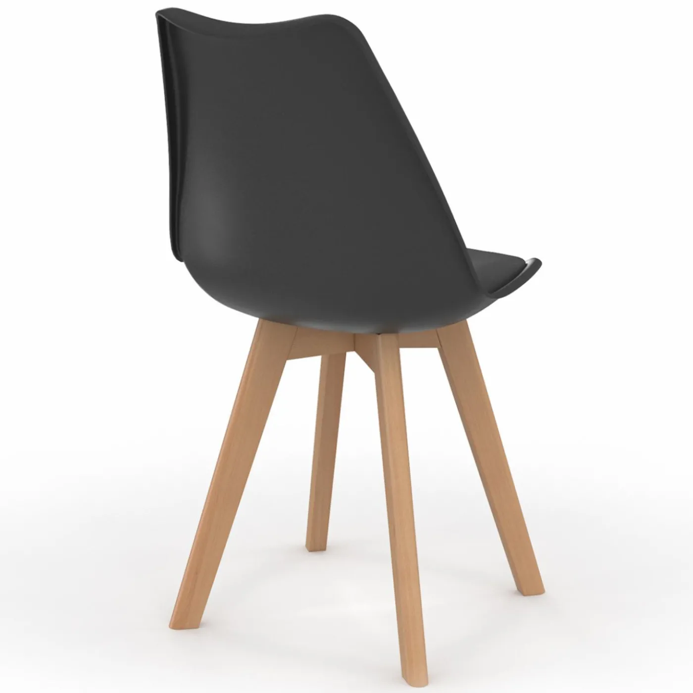 Chaises scandinaves noires avec coussin