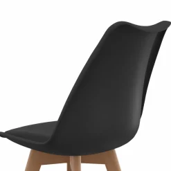 Chaises scandinaves noires avec coussin