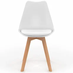 Chaises scandinaves rose pastel, gris, blanc avec coussin