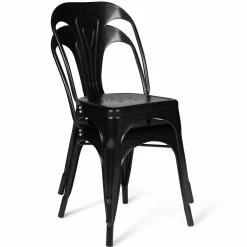 Chaises style industriel noir mat