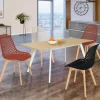 Chaises terracotta et beige