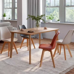 Chaises terracotta, gris, beige style scandinave