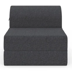 Chauffeuse convertible 1 place en tissu gris anthracite