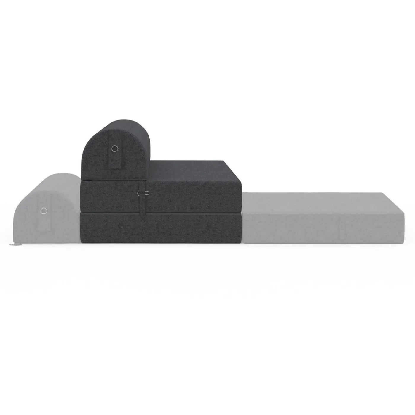 Chauffeuse convertible 1 place en tissu gris anthracite