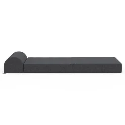 Chauffeuse convertible 1 place en tissu gris anthracite