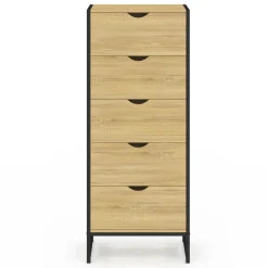 Chiffonnier 5 tiroirs 45 cm commode semainier design industriel