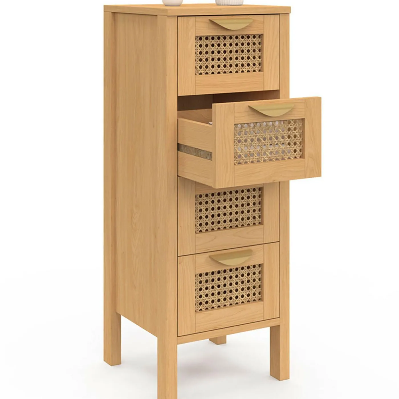 Chiffonnier cannage pour entrée et salle de bain
